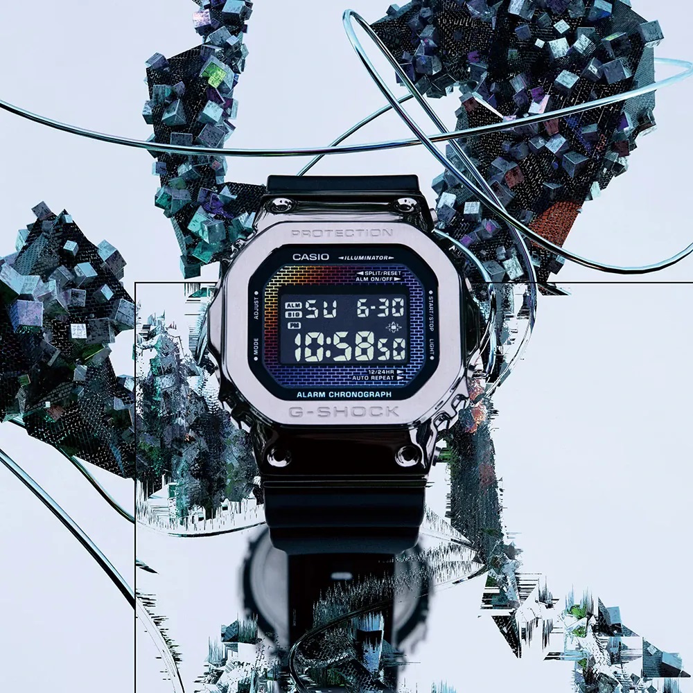 CASIO G-SHOCK Mod. THE ORIGIN METAL COVERED -  RAINBOW BRICK WALL SERIE 5