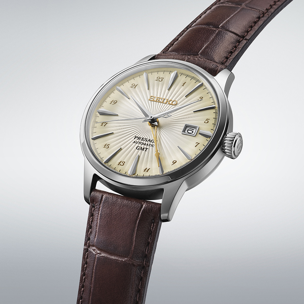 SEIKO PRESAGE Mod. COCKTAIL AUTOMATIC - LEATHER, CREAM 7