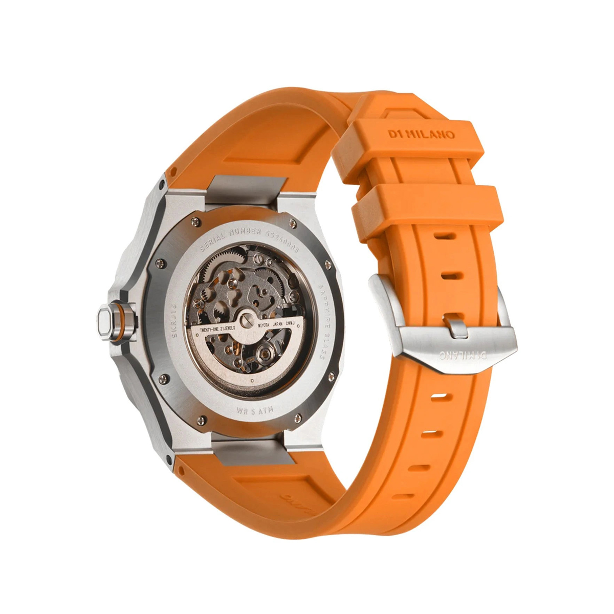 D1 MILANO SKELETON BRACELET Mod. SLICE ORANGE - Automatic 3