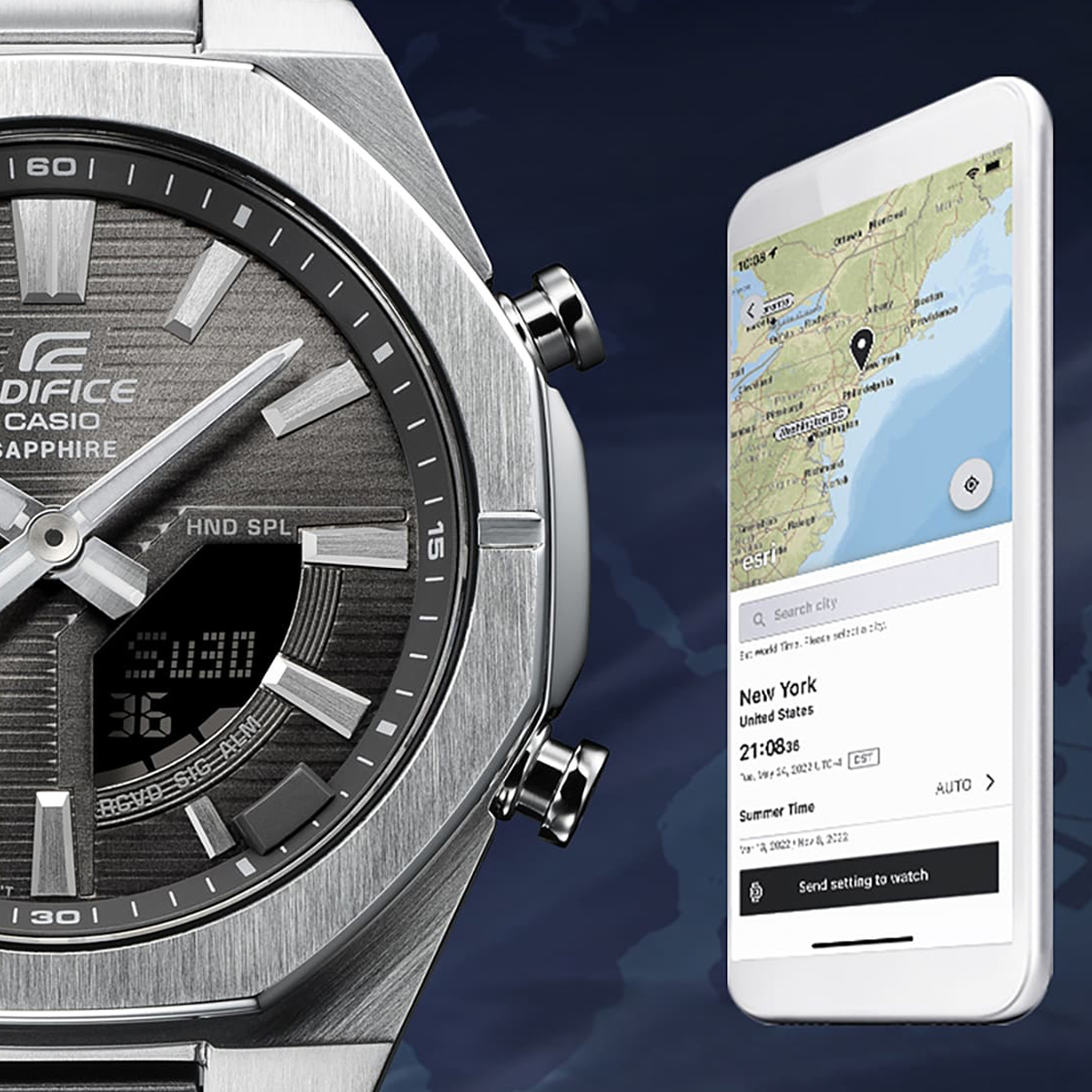 CASIO EDIFICE Mod. COMBI SLIM DESIGN Bluetooth® - GREY 5