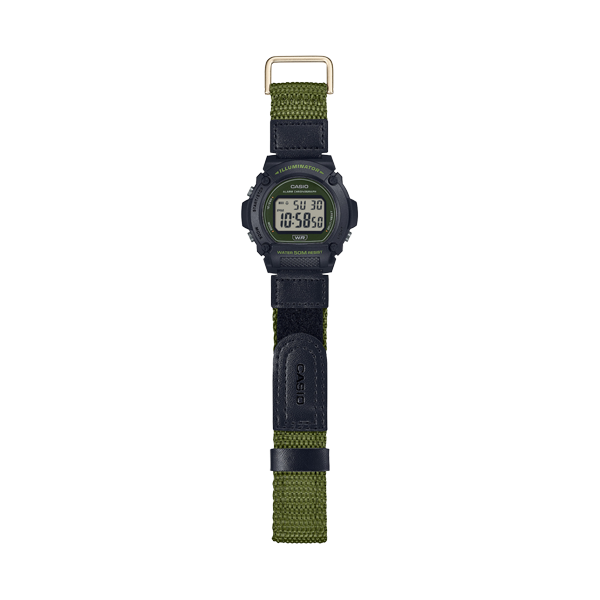 CASIO TIMELESS COLLECTION Mod. SPORT- ILLUMINATOR. WR 50M. ALARM. CHRONOGRAPH - ARMY GREEN - COLORED SERIE 3
