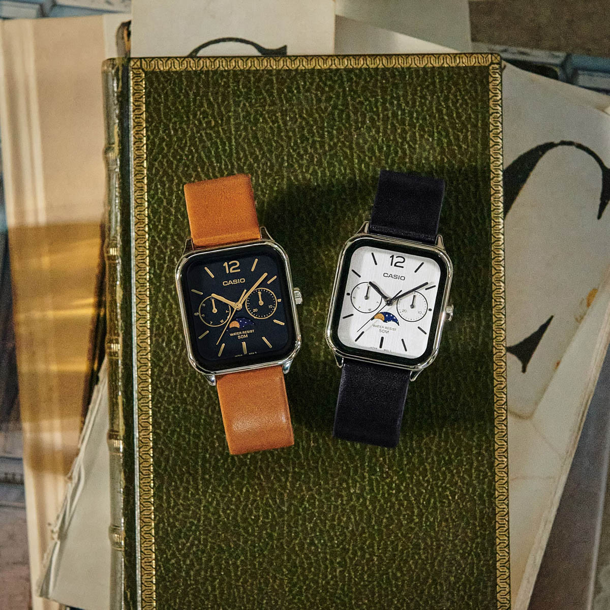 CASIO COLLECTION Mod. MOONPHASES LEATHER - BLACK 2