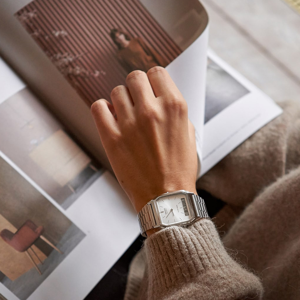 CASIO VINTAGE Mod. EDGY COLLECTION SUNRAY DIAL - SILVER 8