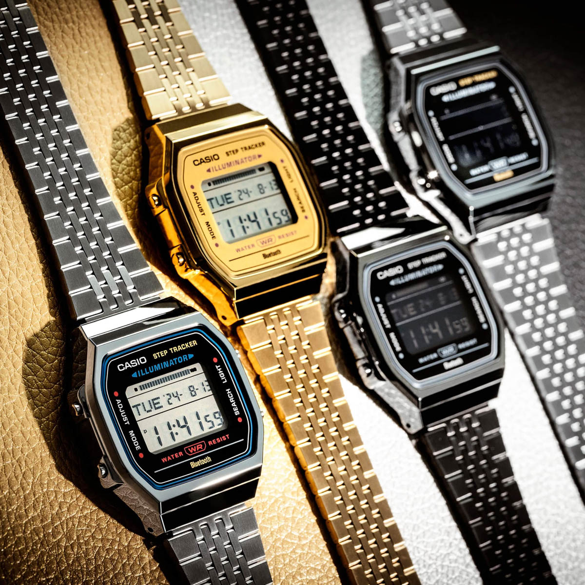 CASIO VINTAGE Mod. BLUETOOTH® SMARTPHONE LINK - SILVER - built-in accelerometer senses body movements + steps counter 2