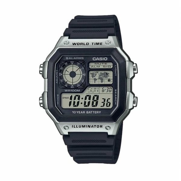 CASIO SPORT Mod. DIVER - WORLD TIME ILLUMINATOR 5 ALARMS - FUTURE CLASSIC COLLECTION - BLACK SILVER