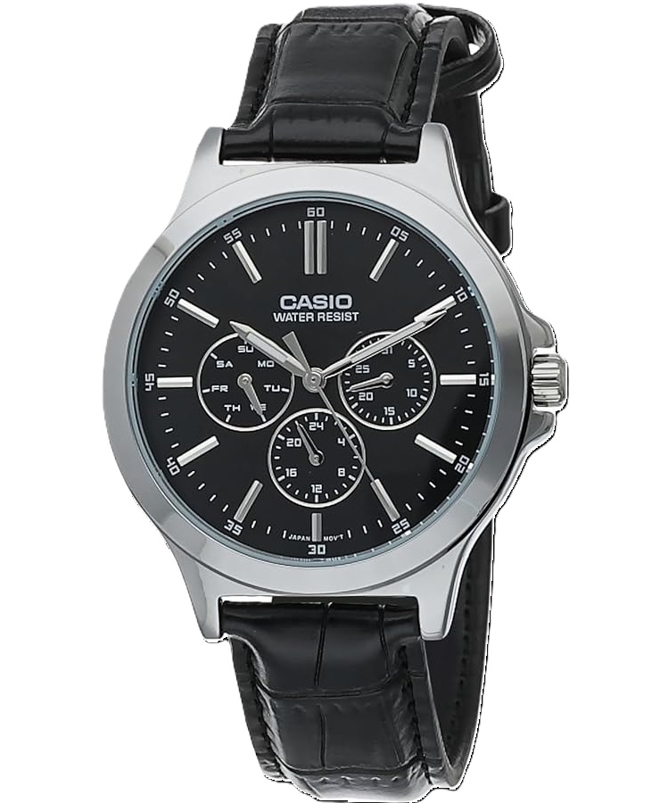 CASIO COLLECTION Mod. MULTIFUNCTION. LEATHER - BLACK