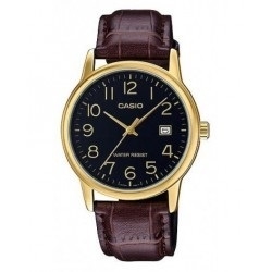 CASIO COLLECTION Mod. DATE GOLD. LEATHER - BLACK