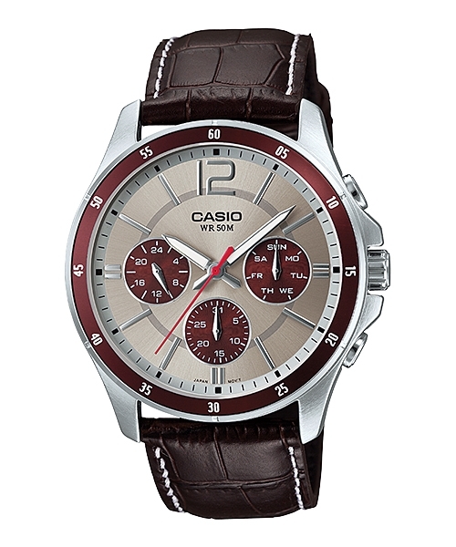 CASIO COLLECTION Mod. MULTIFUNCTION CALENDAR. LEATHER - TWO TONES