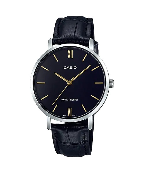 CASIO COLLECTION Mod. MINIMAL. LEATHER - BLACK