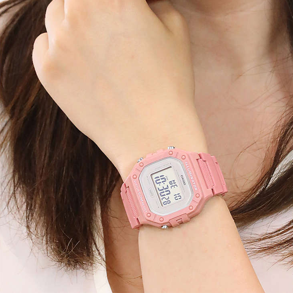 CASIO TIMELESS COLLECTION Mod. SPORT ILLUMINATOR WR 50M. ALARM. CHRONOGRAPH - PINK - COLORED SERIE 2