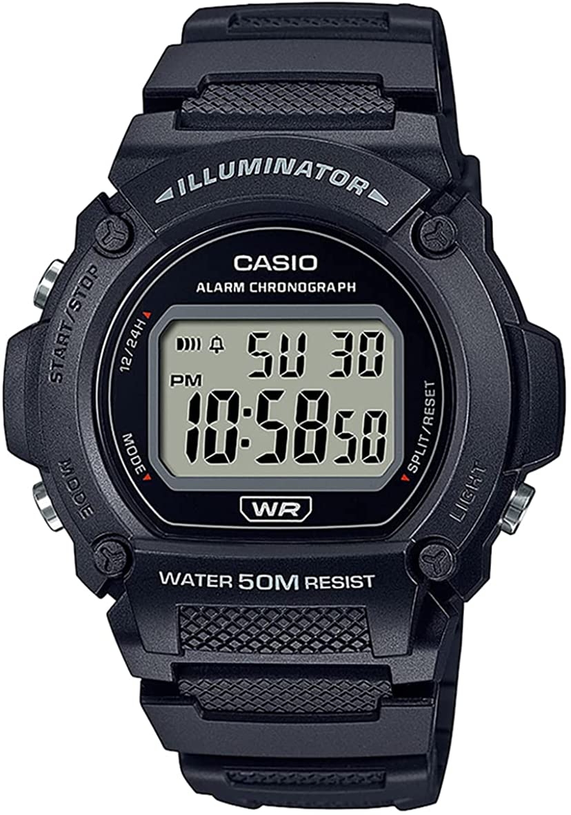 CASIO TIMELESS COLLECTION Mod. SPORT- ILLUMINATOR. WR 50M. ALARM. CHRONOGRAPH - BLACK