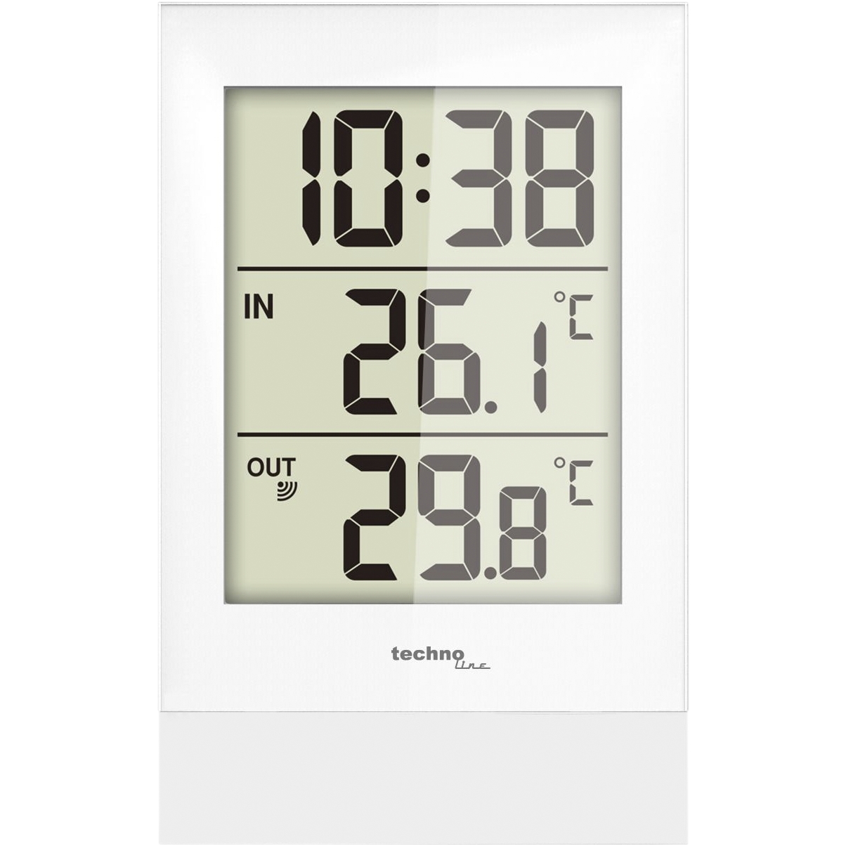 TECHNO LINE Mod. WS9178 - Termometro da parete-tavolo. tem interna-esterna con sensore wireless e orologio - Wall-table thermometer. indoor-outdoor temp with wireless sensor