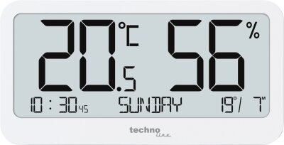 TECHNO LINE Mod. WS9455 - Termometro- igrometro digitale con orologio e data - Digital thermometer- hygrometer with clock and date