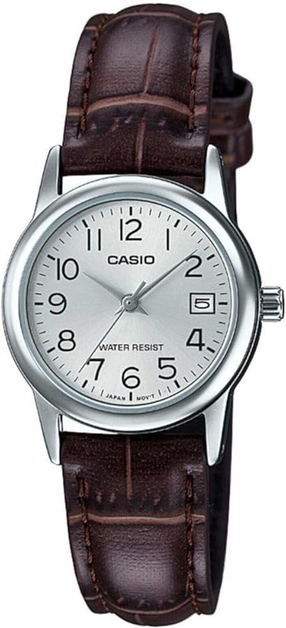 CASIO COLLECTION Mod. LADY DATE SILVER. LEATHER - ARGENTEE
